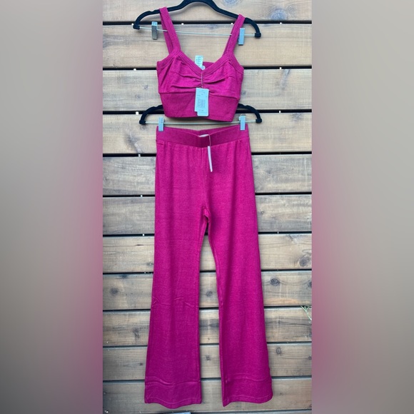 L*space ‘Rosie’ crop tank top M and ‘Adelyn’ flare high rise bottoms S - Picture 1 of 16